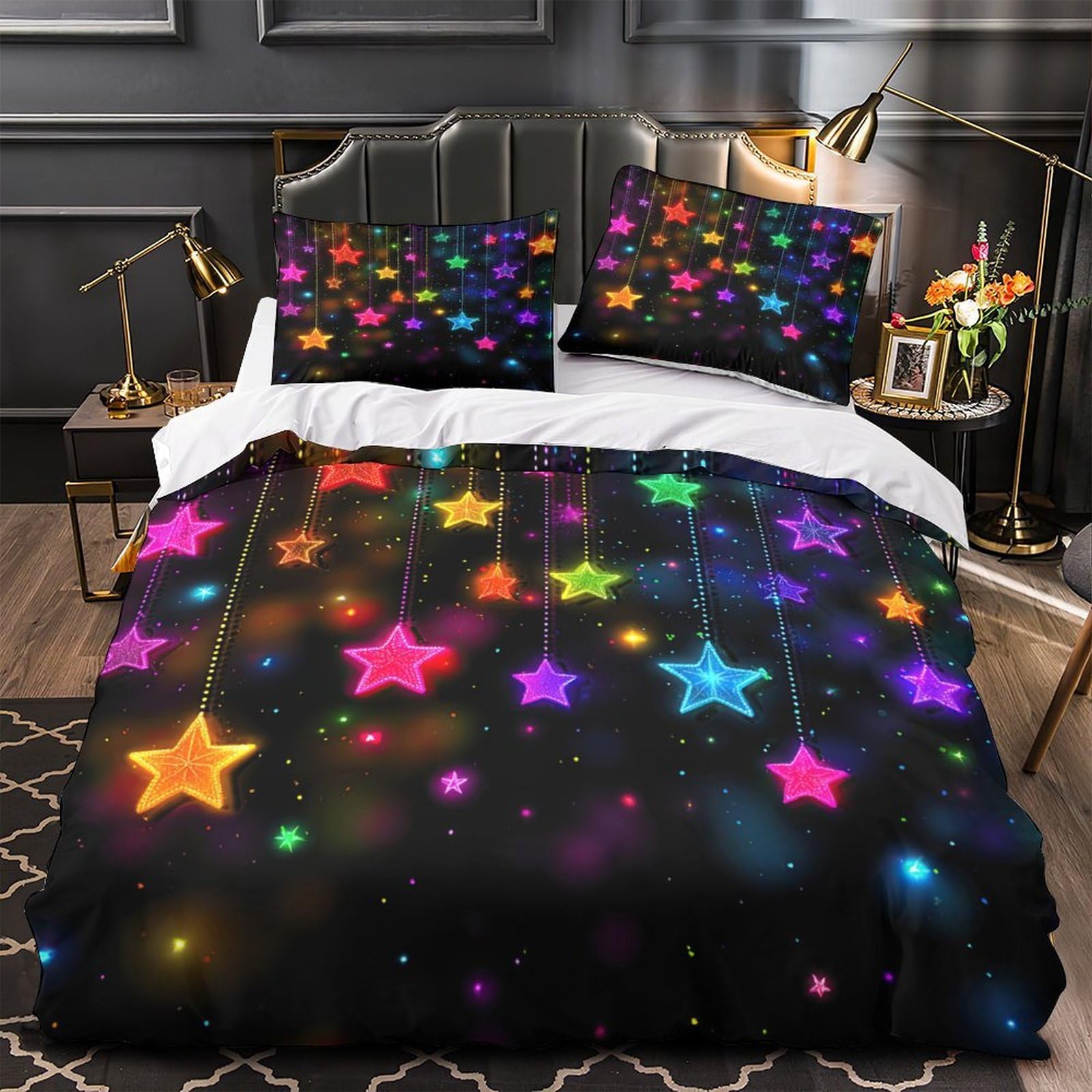 Housse de couette hypoallergique et respirante pour couple doux