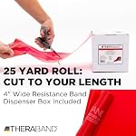 TheraBand Professional Non-Latex Resistance Bands, Portable Equipment For Upper and Lower Body Exercise Workouts, Physical Therapy, Lower Pilates, Toning Exercises, & Rehab, 25 Yard Roll Dispenser Box