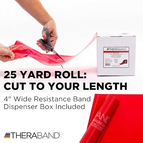 Miniatura 2 de THERABAND Resistance Band 25 Yard Roll, Non-Latex Professional Elastic Stretch Bands for Upper & Lower Body Exercise Workouts, Physical Therapy