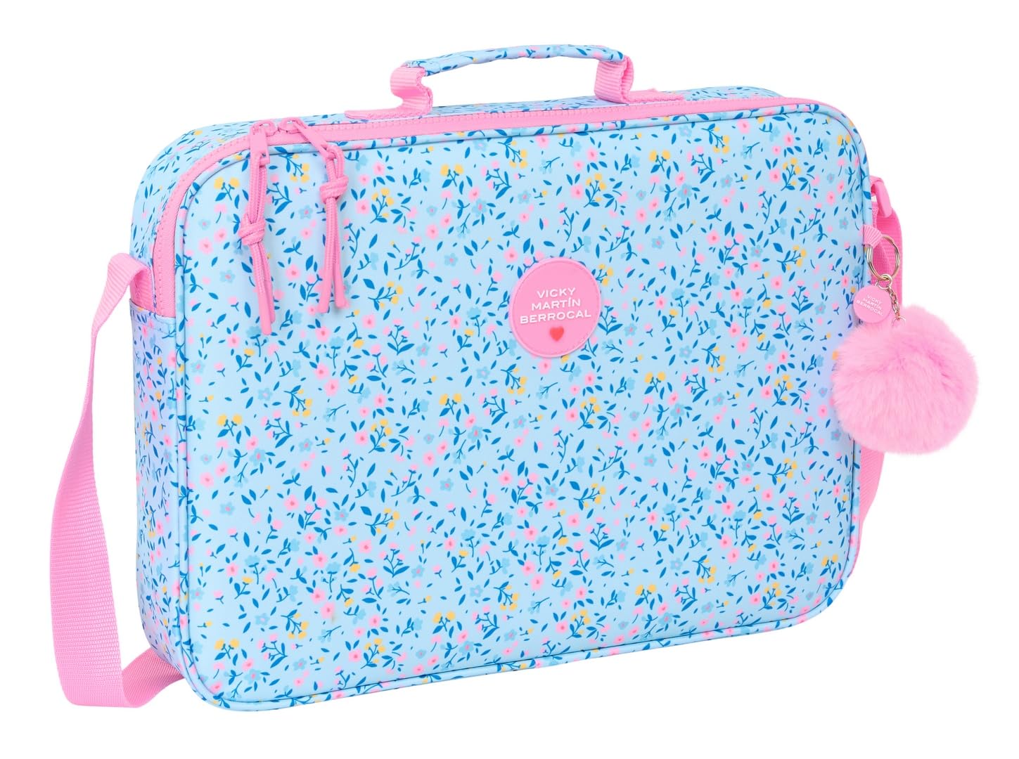 Safta VMB PARAÍSO – Extra School Wallet, Pencil Case, Shoulder Bag, Comfortable and Versatile, Quality and Resistance, 38 x 6 x 28 cm, Light Blue/Light Pink, M, Casual