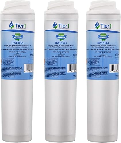 Tier1 Filtro de agua para refrigerador GSWF, paquete de 3  Reemplazo para GE GSWFDS, SmartWater 238C2334P001, Kenmore 46-9914, 469914, 9914,