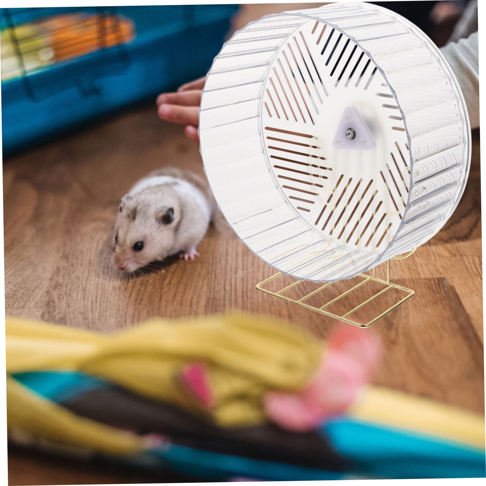 Rueda de Hámster Estable Soporte, Juguete de Ejercicio | Plástico y Aleación, Diseño Compacto para Jaula, Uso en Deporte de Mascota Pequeña