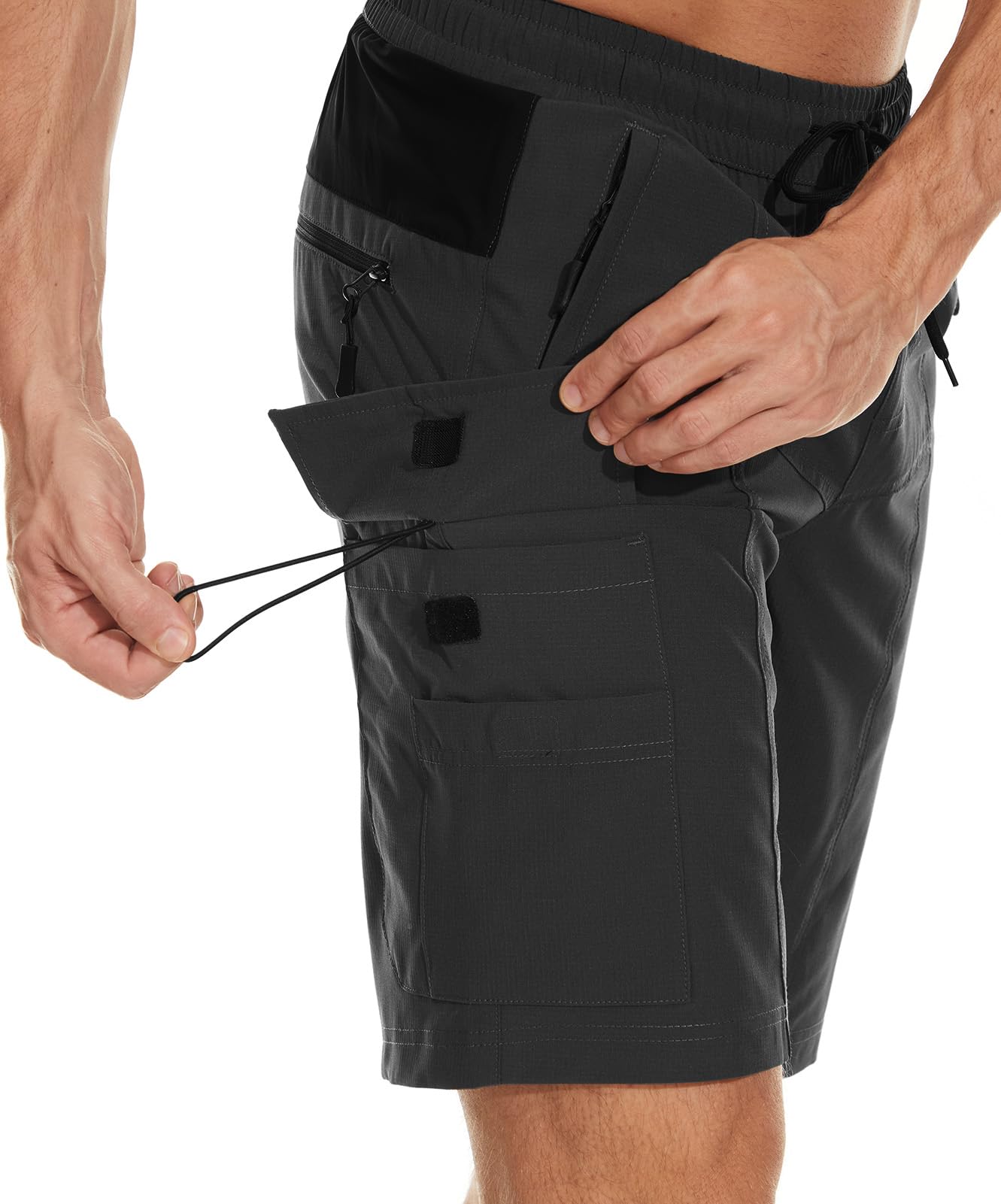 Wespornow Bermuda Homme 5 Poches Sport Séchage Rapide Pantalon Court Extérieur Stretch Randonnée Trekking