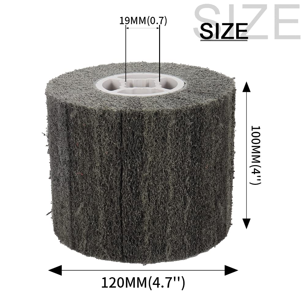 Rueda de 120 x 100 mm, no tejida abrasiva, grano 60-600 (60#)