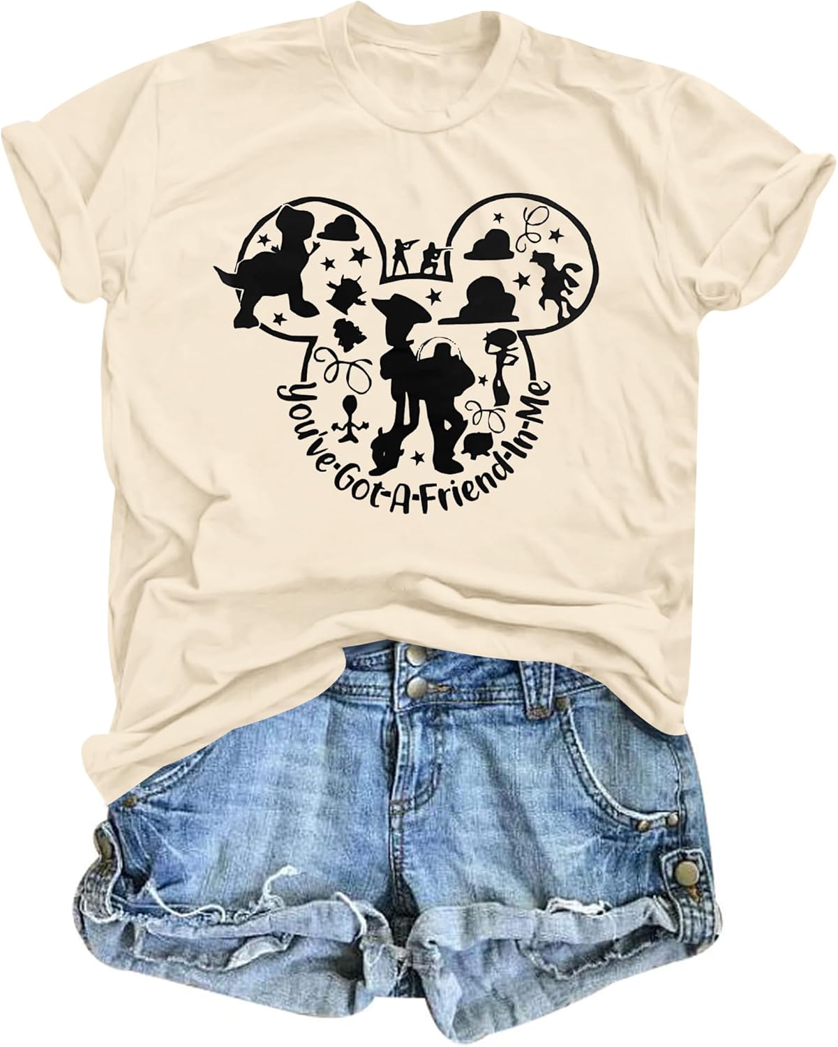 You've Got A Friend Shirt Women Magical Shirt Funny Letter Print Tee Family Holiday Vacation Short Sleeve Tops