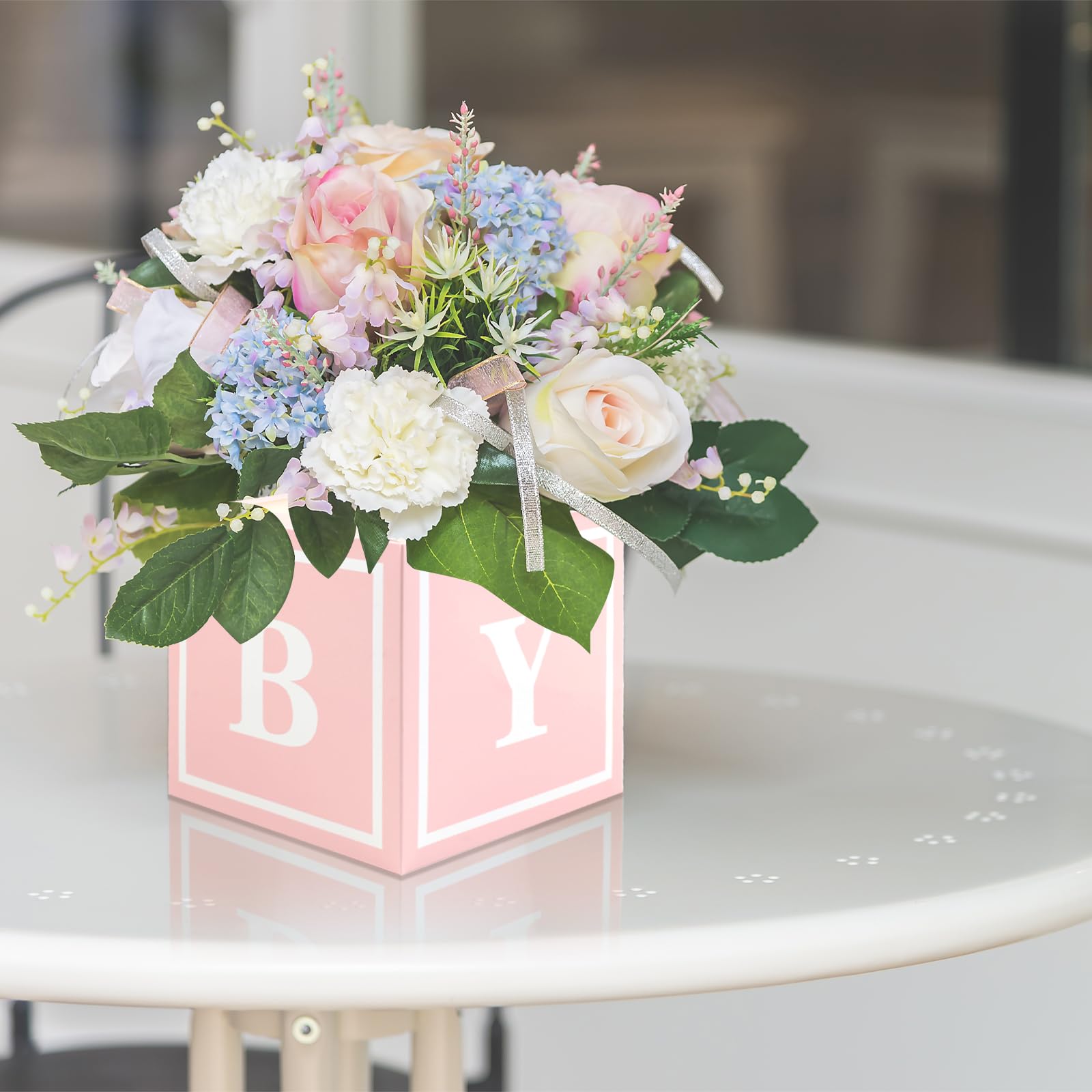Centros De Mesa Para Baby Shower Con Rosas 1 Centro De Mesa Rosa Para
