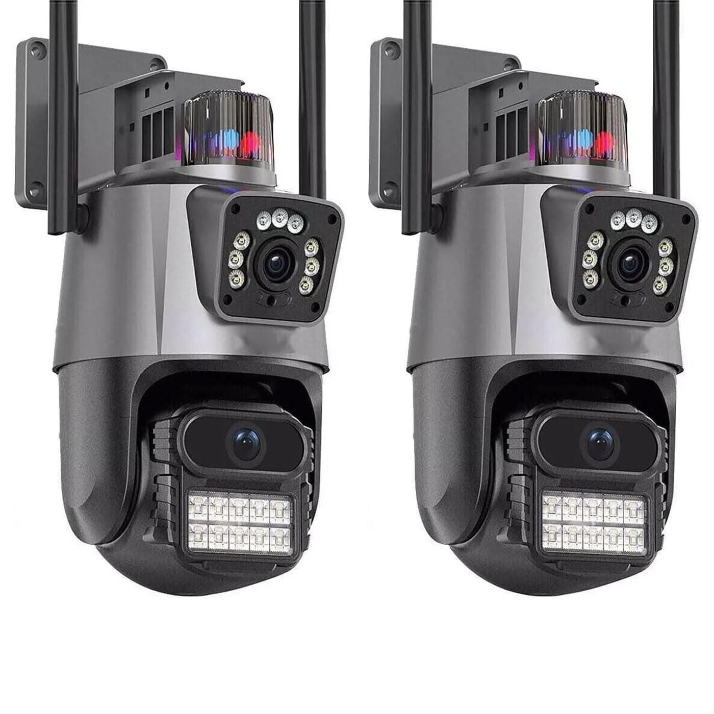Telecamera IP 8MP 4K esterno WiFi PTZ 2 obiettivo doppio schermo 8X zoom CCTV Applicazione ICSEE 2 Pezzi