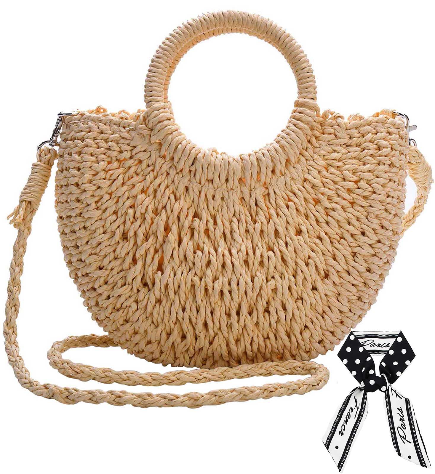 Dailyacc Straw Shoulder Bag For Women Woven Purse Summer Beach Envelope Clutch Straws Wallet
