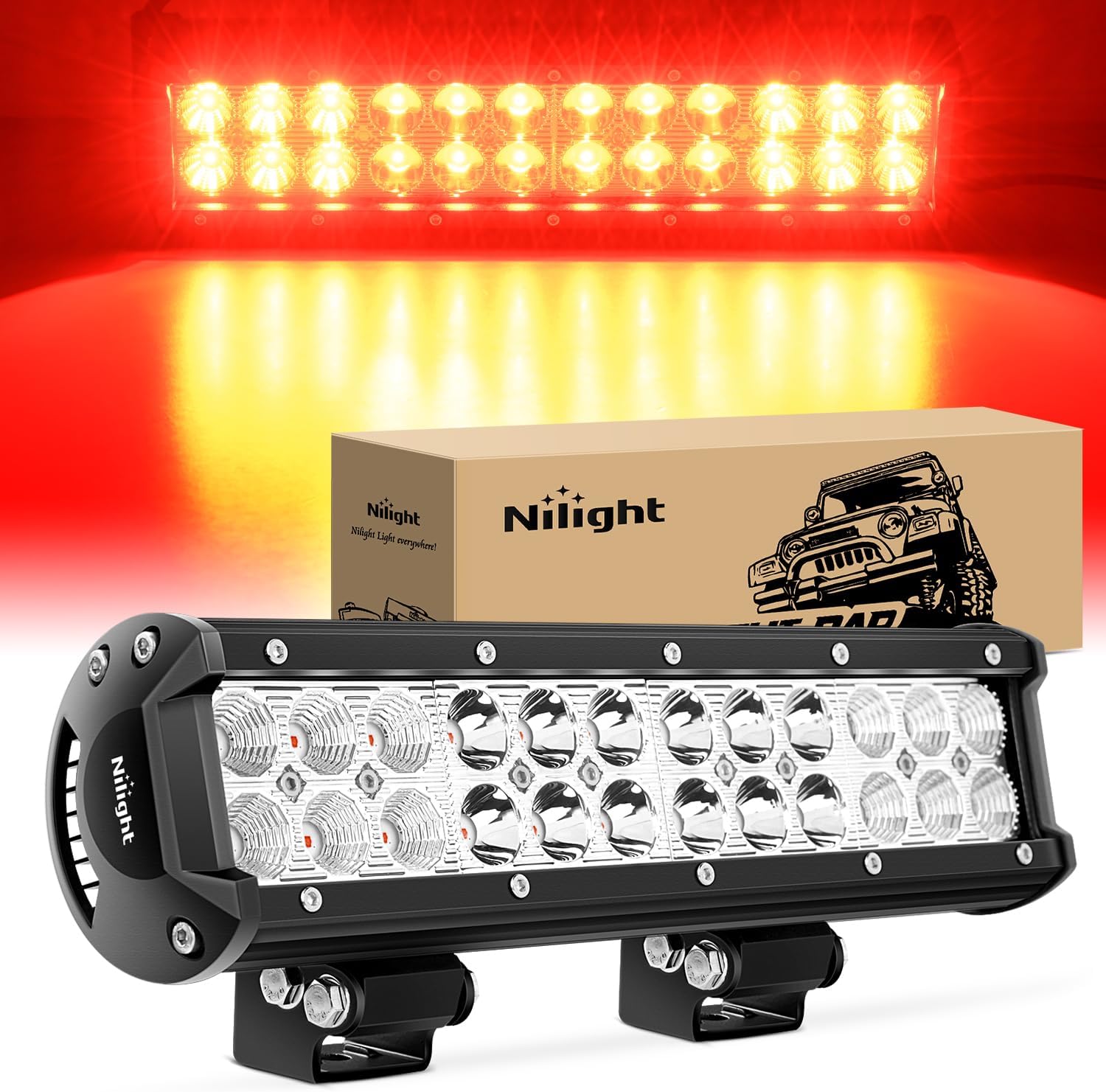 Light Bars For Trucks Nilight 12 Inch 72W LED Light Bar - 7200LM Spot Flood Combo For Truck ATV Offroad 7 In Led Light Bar - Foto 6