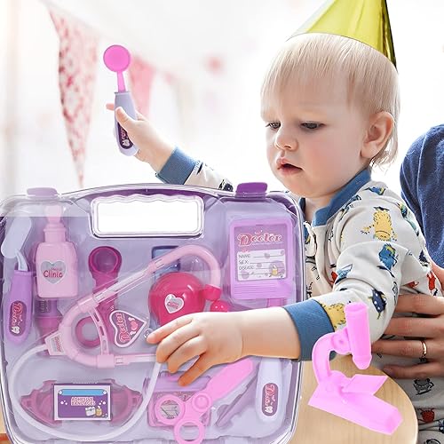 Miniatura 9 de Gadpiparty Juguetes para niños pequeños, 14 piezas, kit de médico para niños, juguetes de doctor con estetoscopio, juguetes de aprendizaje