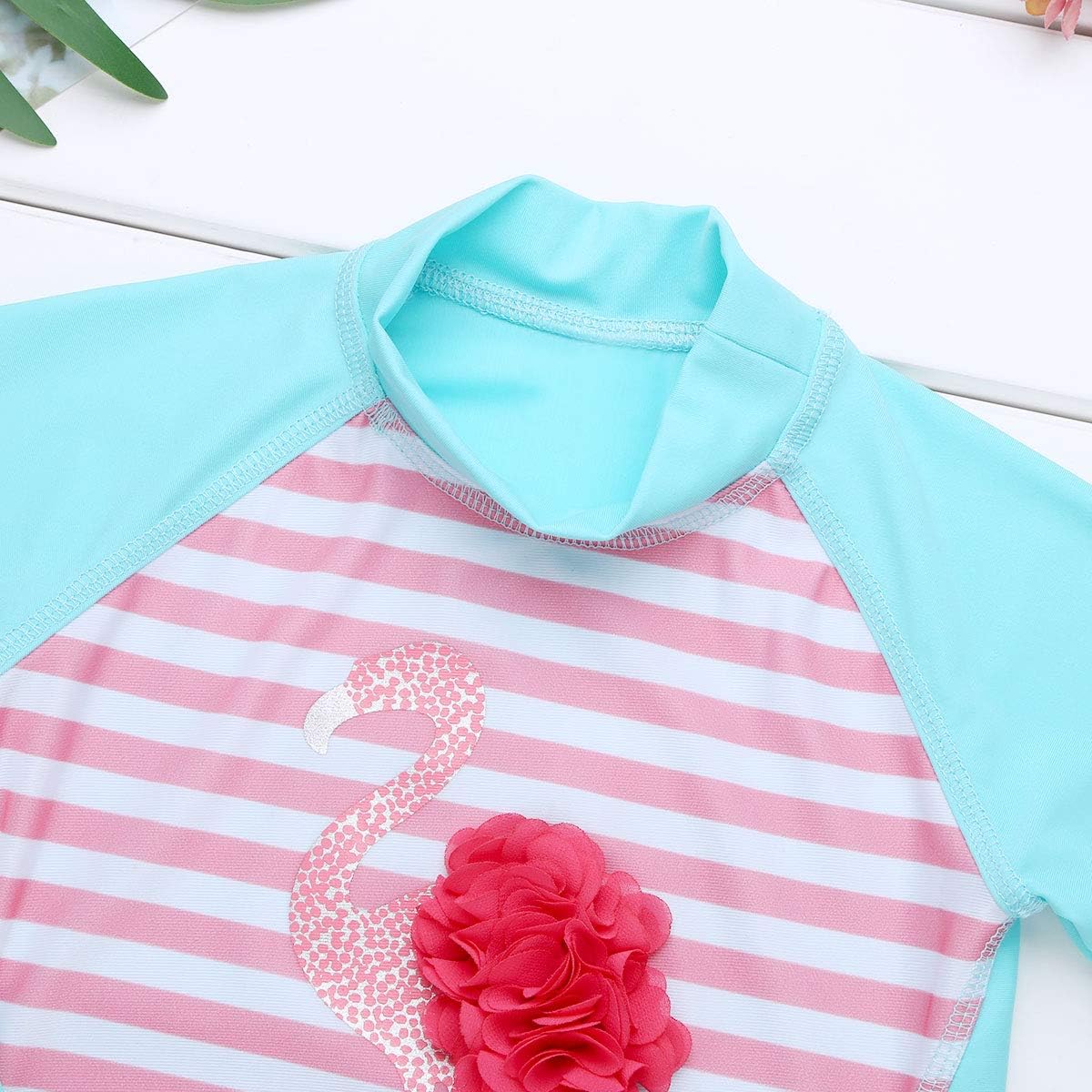Agoky Baby Toddler Girls Long Sleeve Swimsuit Floral Rash Guard Sun Protection