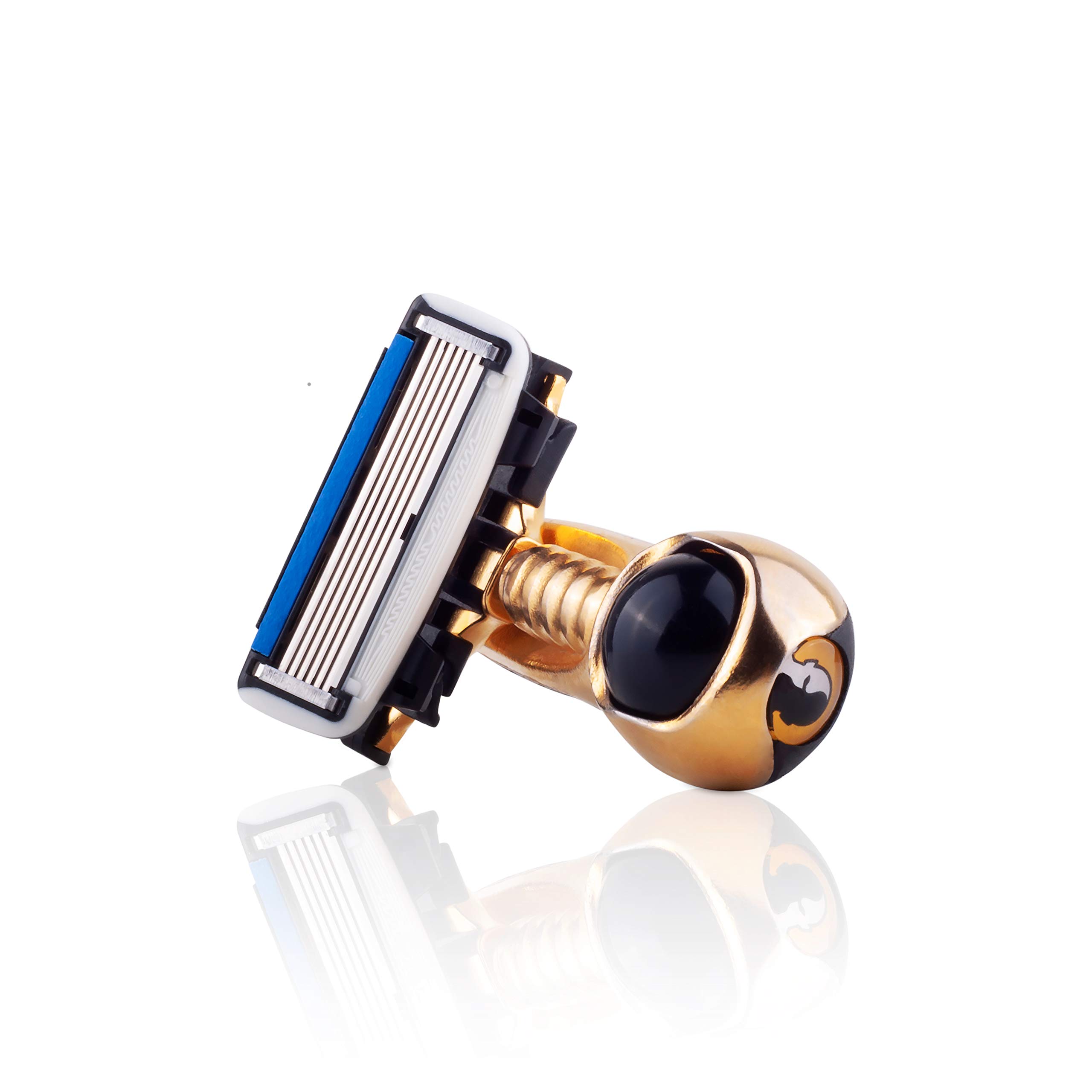 HeadBlade S4 Moto Goldfinger - Maquinilla de afeitar para hombre, edición limitada, revolucionaria suspensión activa dual
