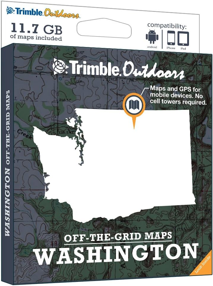 Trimble Outdoors Washington Off-The-Grid Maps (GPS Topo Maps with Hunt Units, Public and Private Land Ownership Borders for Smartphones and Tablets)