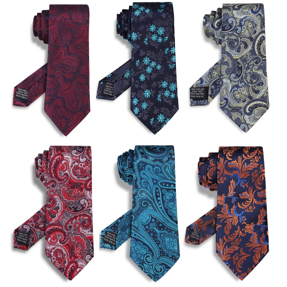 Lot 6 PCS Classic Men's Silk Tie Necktie Woven JACQUARD Neck Ties