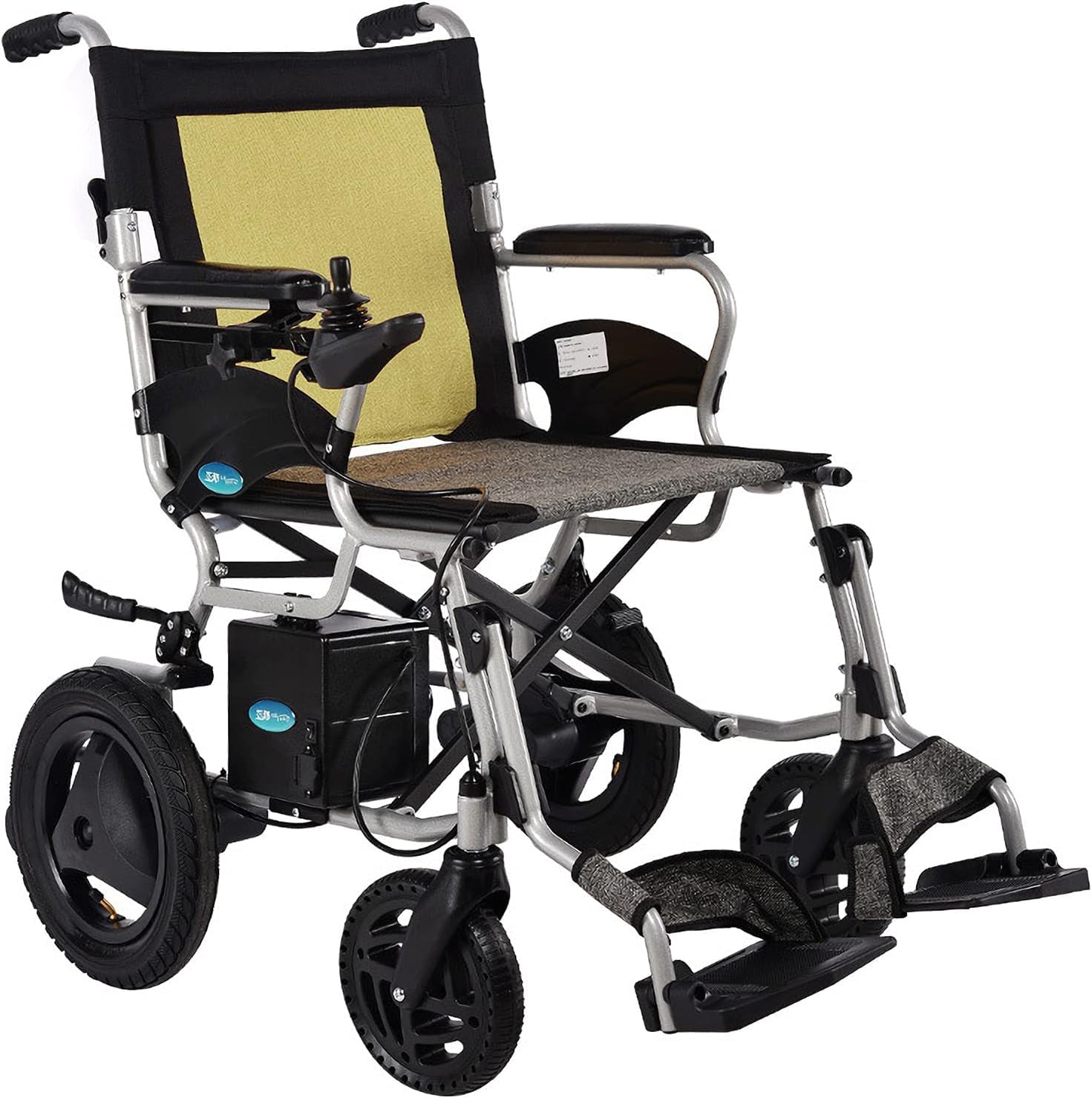 Sedia a rotelle elettrica motorizzata, pieghevole, pieghevole, sedia a rotelle elettrica di lusso, leggera, pieghevole, con doppio motore, adatta per anziani e disabili
