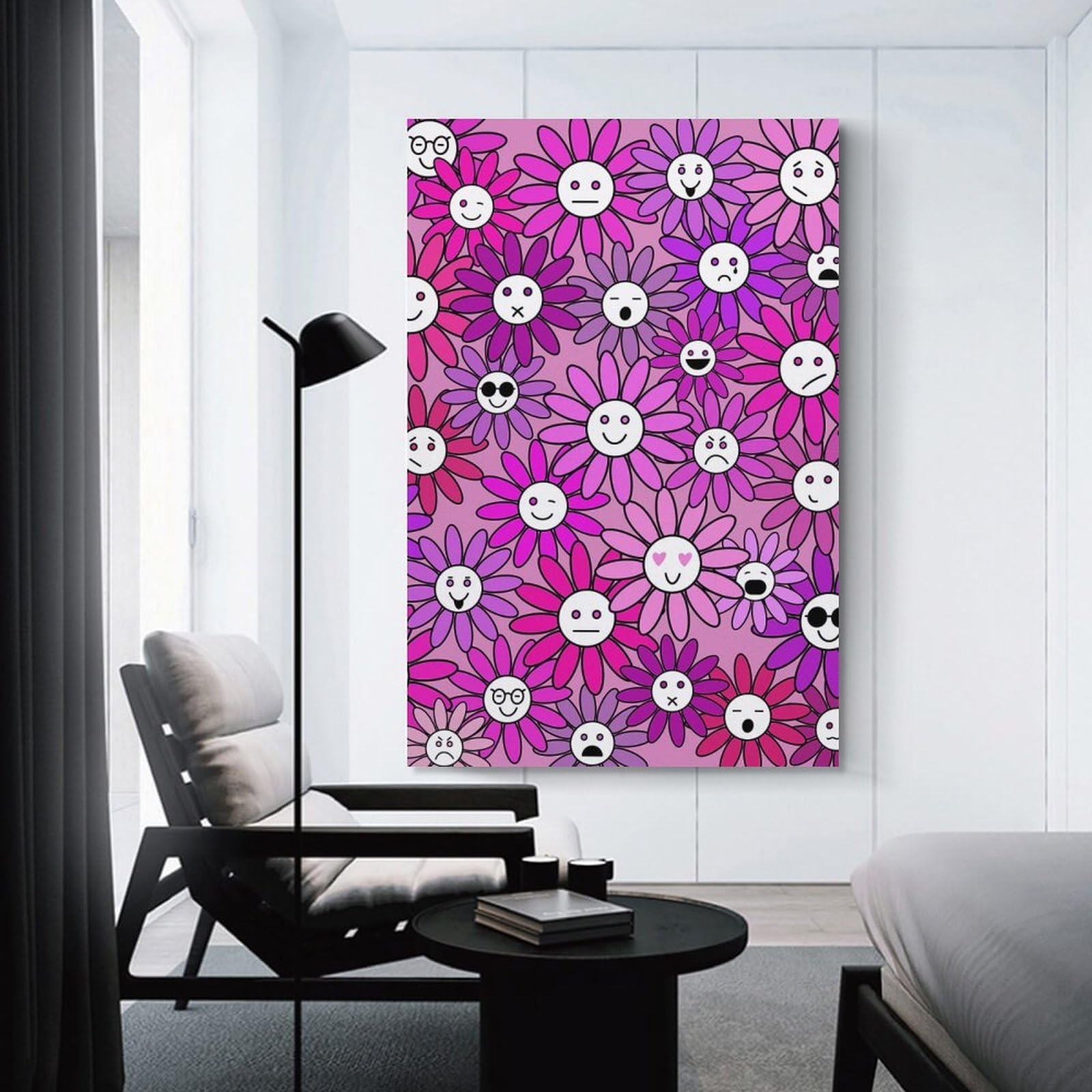 Junmoney Canvas Art Print Flower Folly No2, 16x24inch(40x60cm), for Gallery Wall Layouts in Home Or Office, A Versatile Canvas Print for Layering