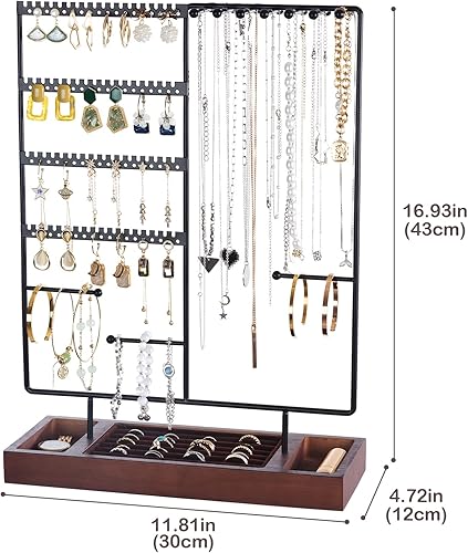 Vista 6 de ProCase Paquete de joyero de tamaño de viaje con soporte organizador de joyas ProCase de 6 niveles