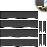 Vista 10 de Borde de acero para jardines, 4 pulgadas de alto, resistente para césped, sin excavar, para jardín, camino, patio, camas al aire libre