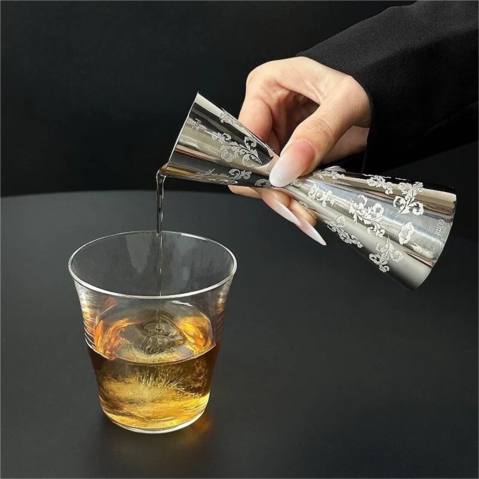 Doseur à cocktail conique Tasse à mesurer outils barre mesure Cocktail Jigger 10/20/30/45/60ml Carven accessoire(Type 3 30/60ml)