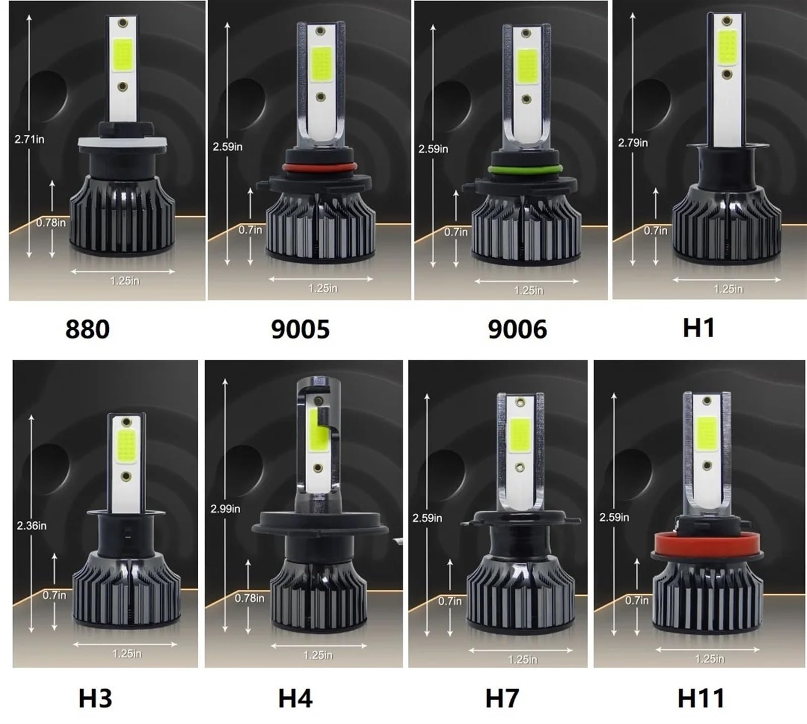 Amazon | SZYHCASH 72 ワット 16000LM 車のヘッドライト H4 H7 H1 LED