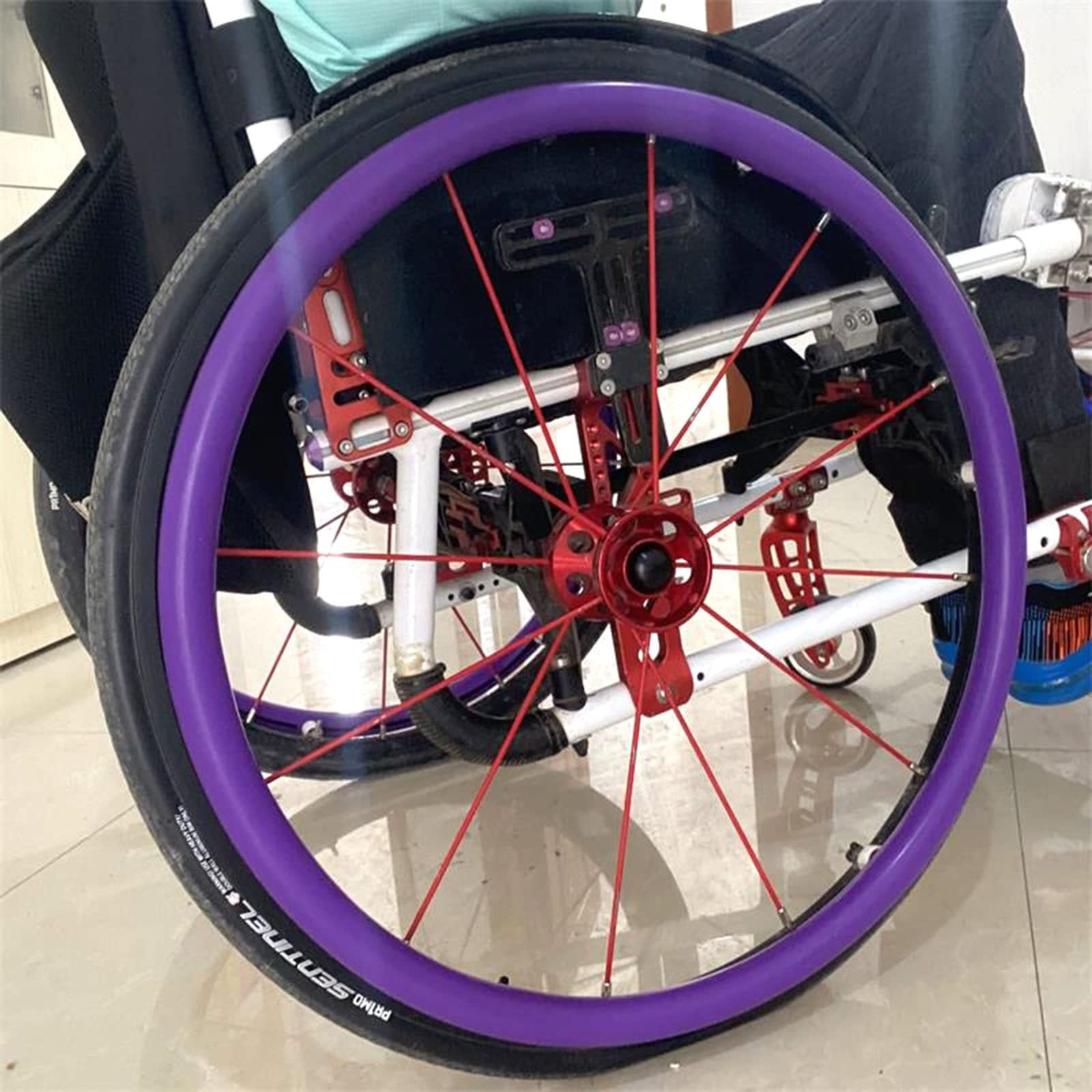 Sillas de ruedas, 1 par de cubiertas para llantas de silla de ruedas, funda para silla de ruedas deportiva con rueda trasera de 24 y 22 pulgadas, funda protectora para silla de ruedas con empuje man