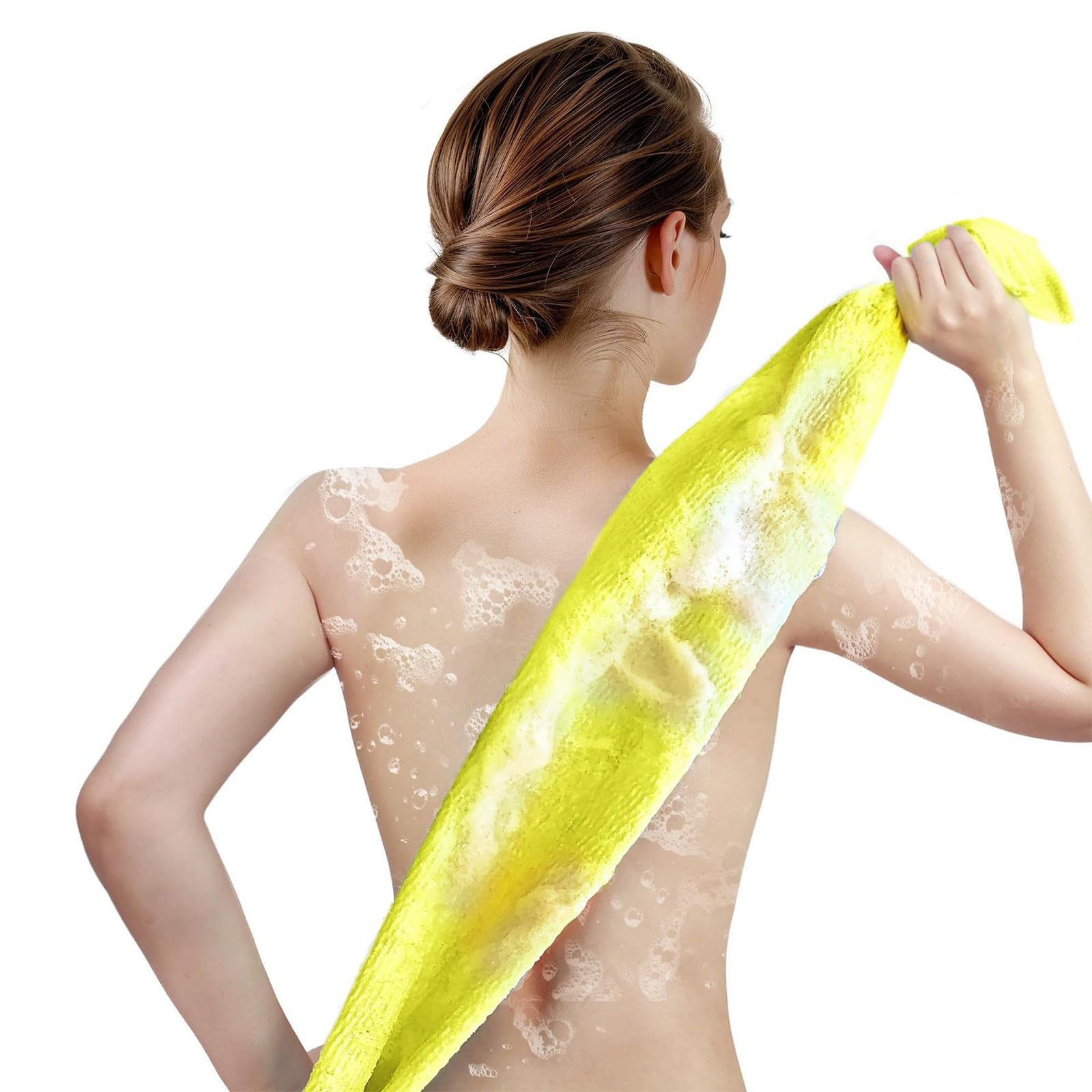 Sisyeuo Sturdy Drying Rayon Bath Towel Exfoliator Body Scrubber for Shower and Travel Shower Exfoliate Mitt