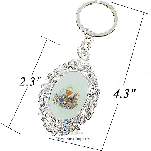 Miniatura 5 de Llavero de la Primera Comunión Niño Niña Favor 12PCS - Recuerdos para Primera Comunión Nina Nino, Llavero Católico, plateado