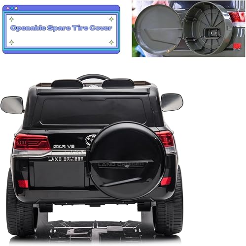 Miniatura 3 de Vehículo de policía eléctrico para niños de 2 plazas, SUV de 2 plazas con licencia Toyota Land Cruiser con licencia de 12 V, control remoto de 2.4