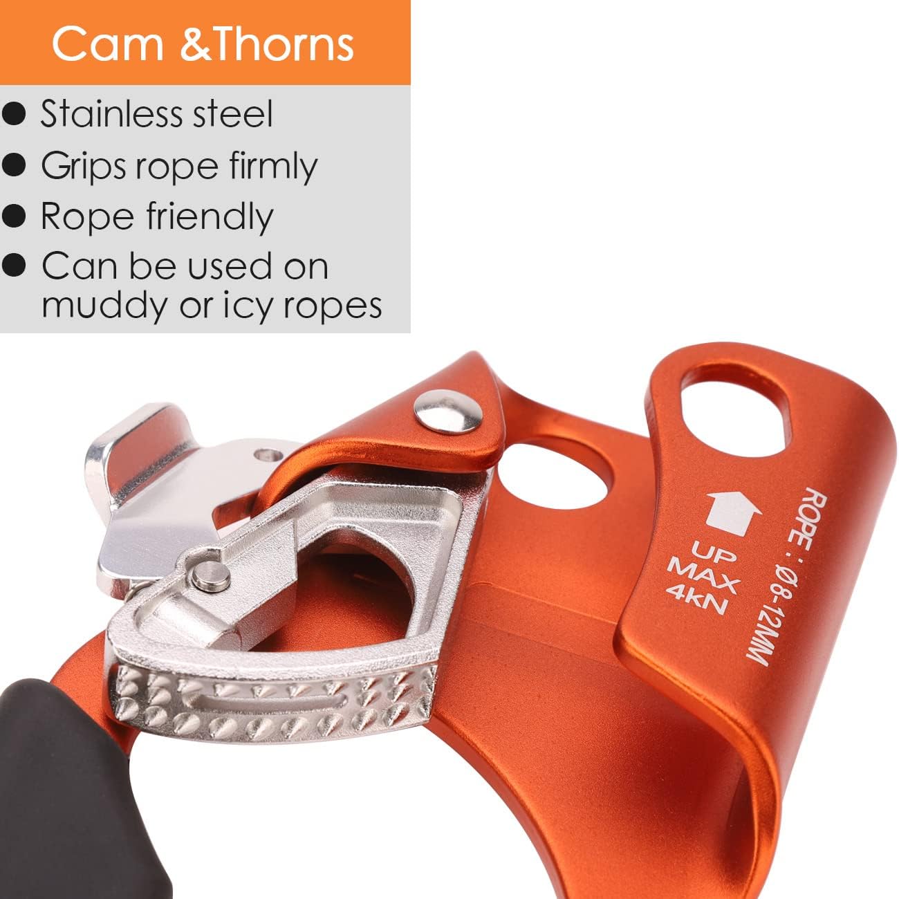 Climbing Hand Ascender for Rock Climbing Arborist (Right and Left) for 8~12 mm Rope