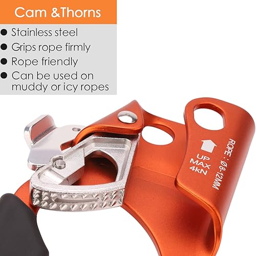 Miniatura 4 de Ascensor de mano de escalada para arbolista de escalada (derecha e izquierda) para cuerda de 8 ~ 0.472 in