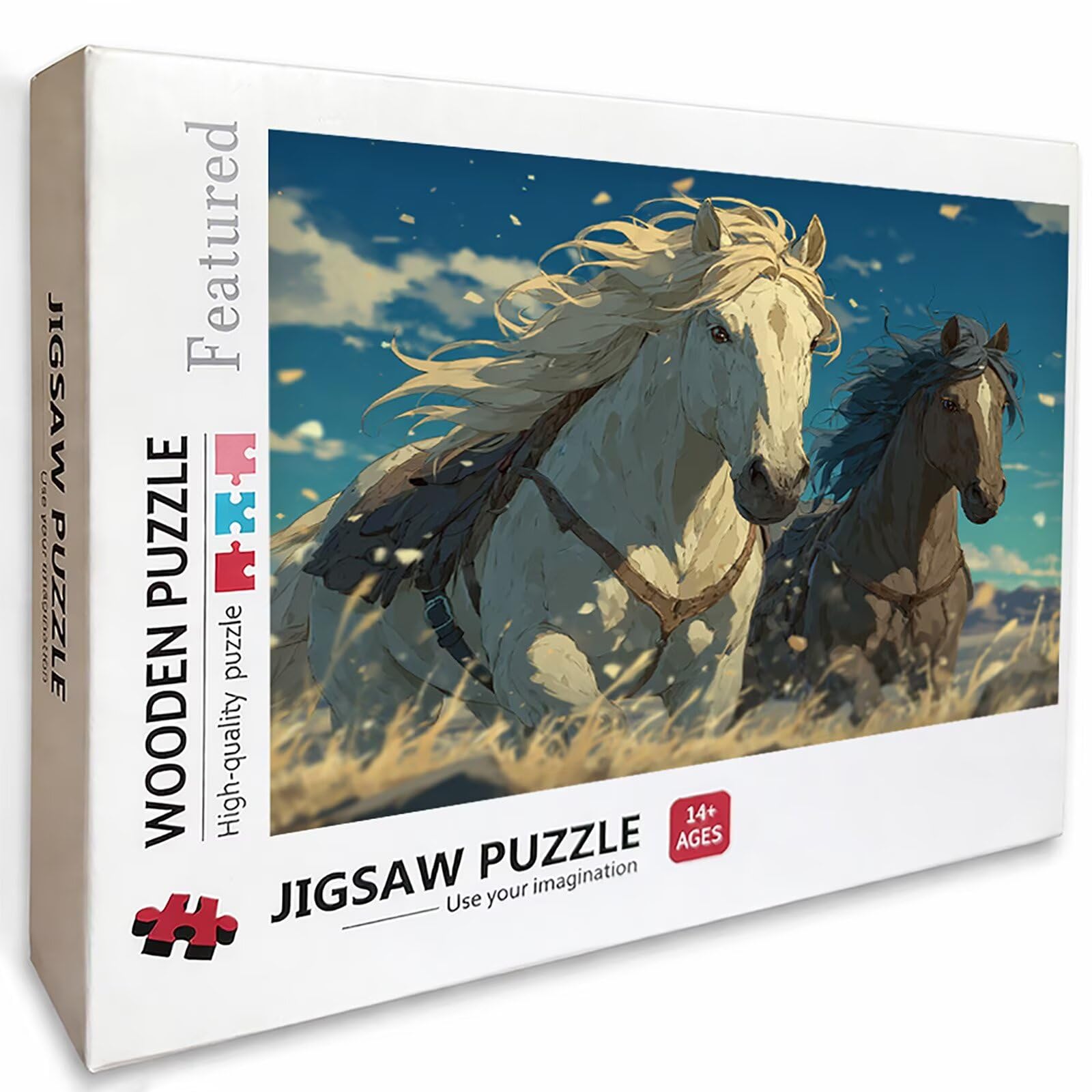 Puzzle 3000 elementów dla dorosłych koni, drewniane puzzle 122 x 81 cm, dla mężczyzn, kobiet, starszych seniorów, części ściśle do siebie pasują, dekompresja, dekoracja ścienna, prezenty dla