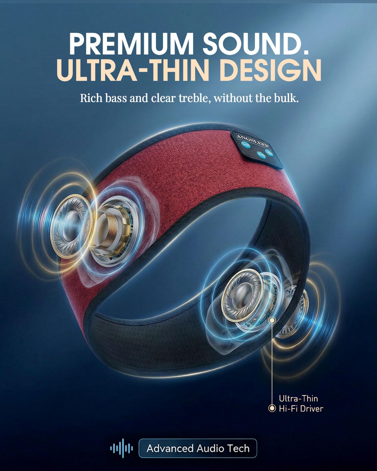 Auriculares para dormir, compatibles con Palyback inalámbrico y con cable, auriculares Bluetooth con altavoces estéreo HD ultrafinos, buena transpirabilidad, perfectos para dormir, entrenamiento,