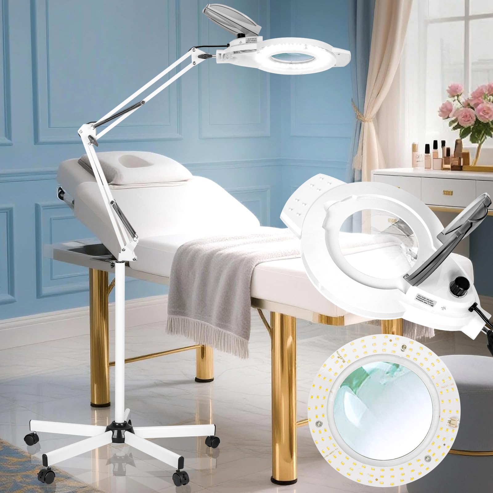 KIRKAS 12X Floor Magnifying Glass with Light