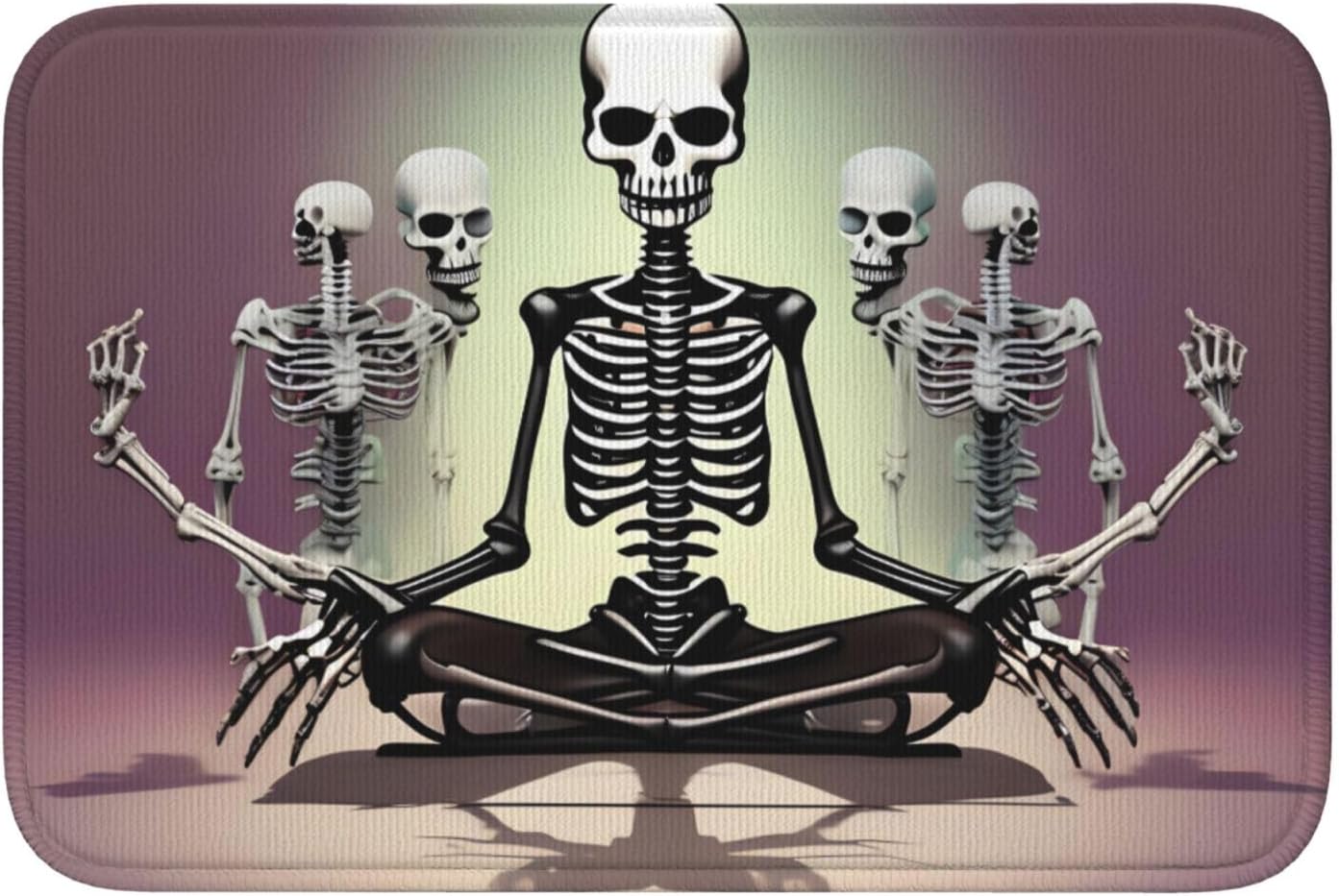 Anti Slip Thickened Floor Mat XBKGOHA Skeletons Yoga Picture Non-Slip, Easy to Clean, Durable,Perfect for Toilet Bathroom 60x40cm