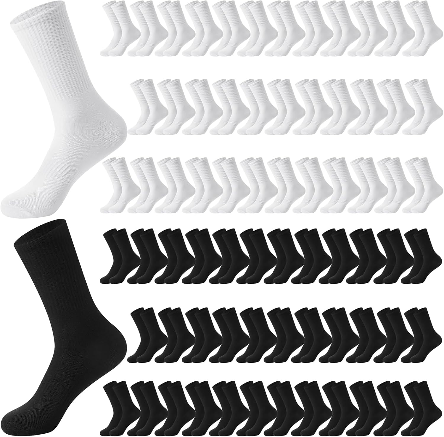 70 Pairs Crew Socks Bulk Fashionable Arch Support Workout Casual Socks Lightweight Thin Athletic