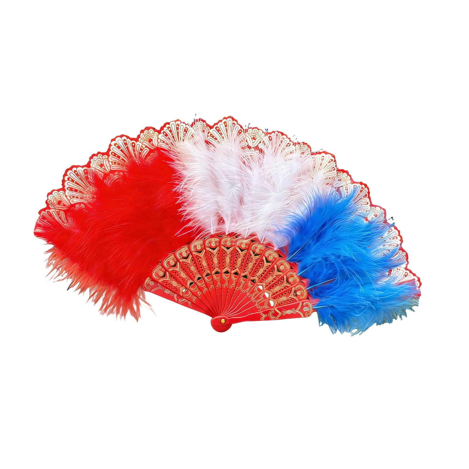 APGLSXY Foldable Feathered Fan Flapper Hand Fan Retro Chinese Styles Hand Held Folding Fanning for Wedding Dancing Decoration Dancing