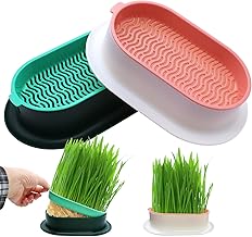 Piuluvor® 2 Stück Keimschale Katzengras Samen Pflanzschalen Kunststoff Keimschalen Hydroponik Seed Sprouter für Garten Home Office