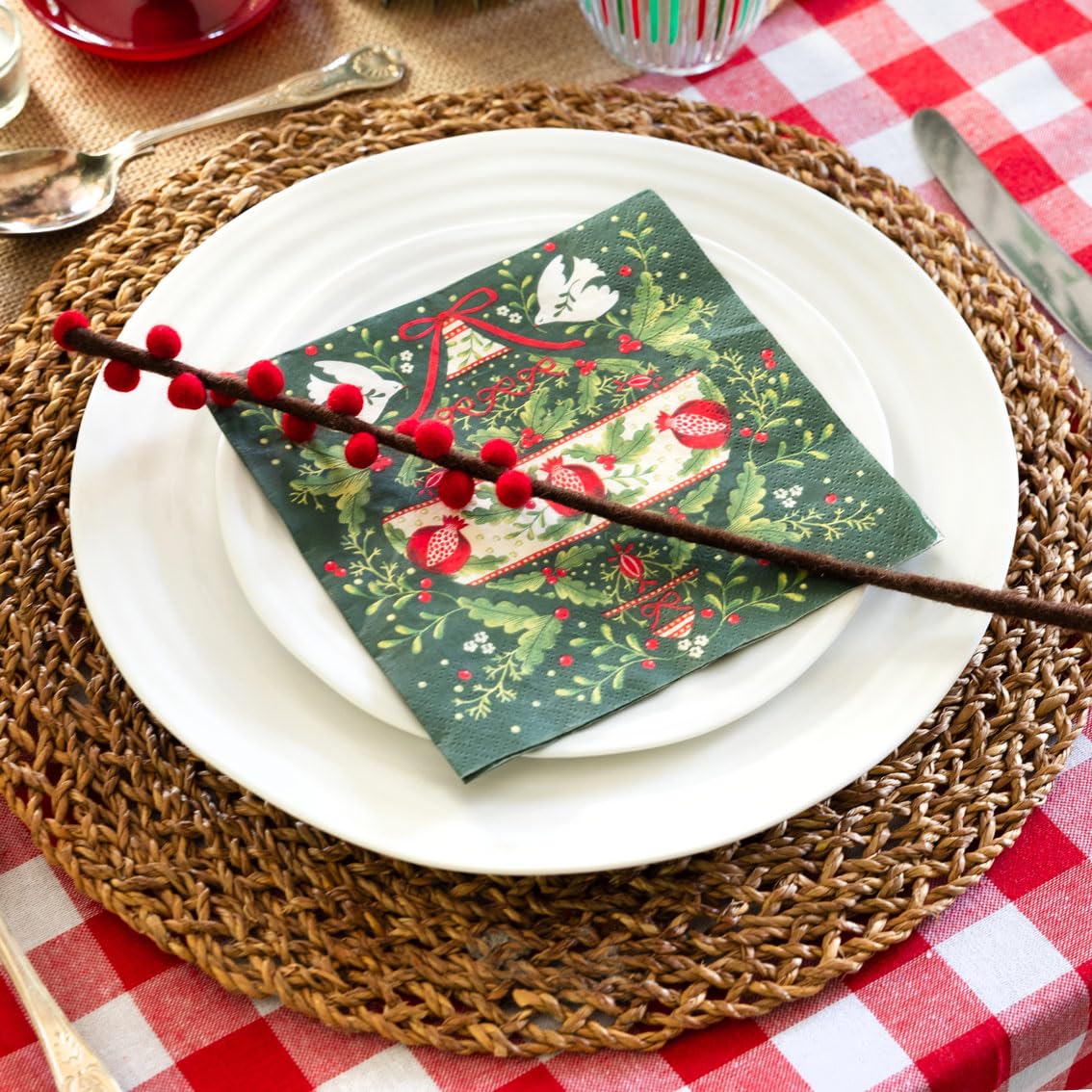 Talking Tables Weihnachts-Papierservietten – 20 Stück, Recycelbar, Folklore-Motive, 33x33 Cm