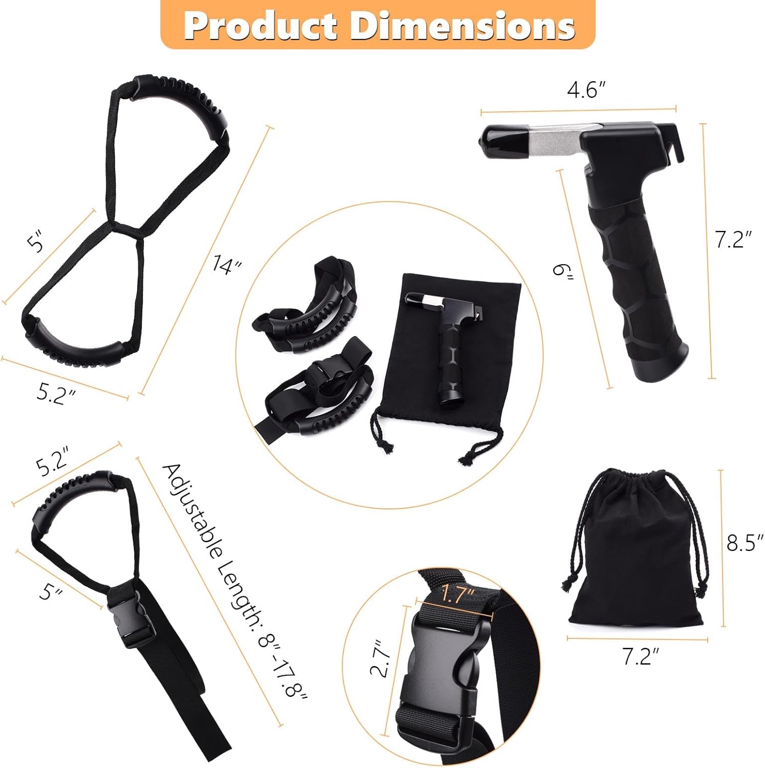3pcs Mobility Independence Kit: Portable Standing Aid,Car Grab Handle Auto Cane,Adjustable Standing Aid Safety Handle,Liberty Lift Assist Suitable for Elderly, Disabled and Pregnant,Convenient Travel