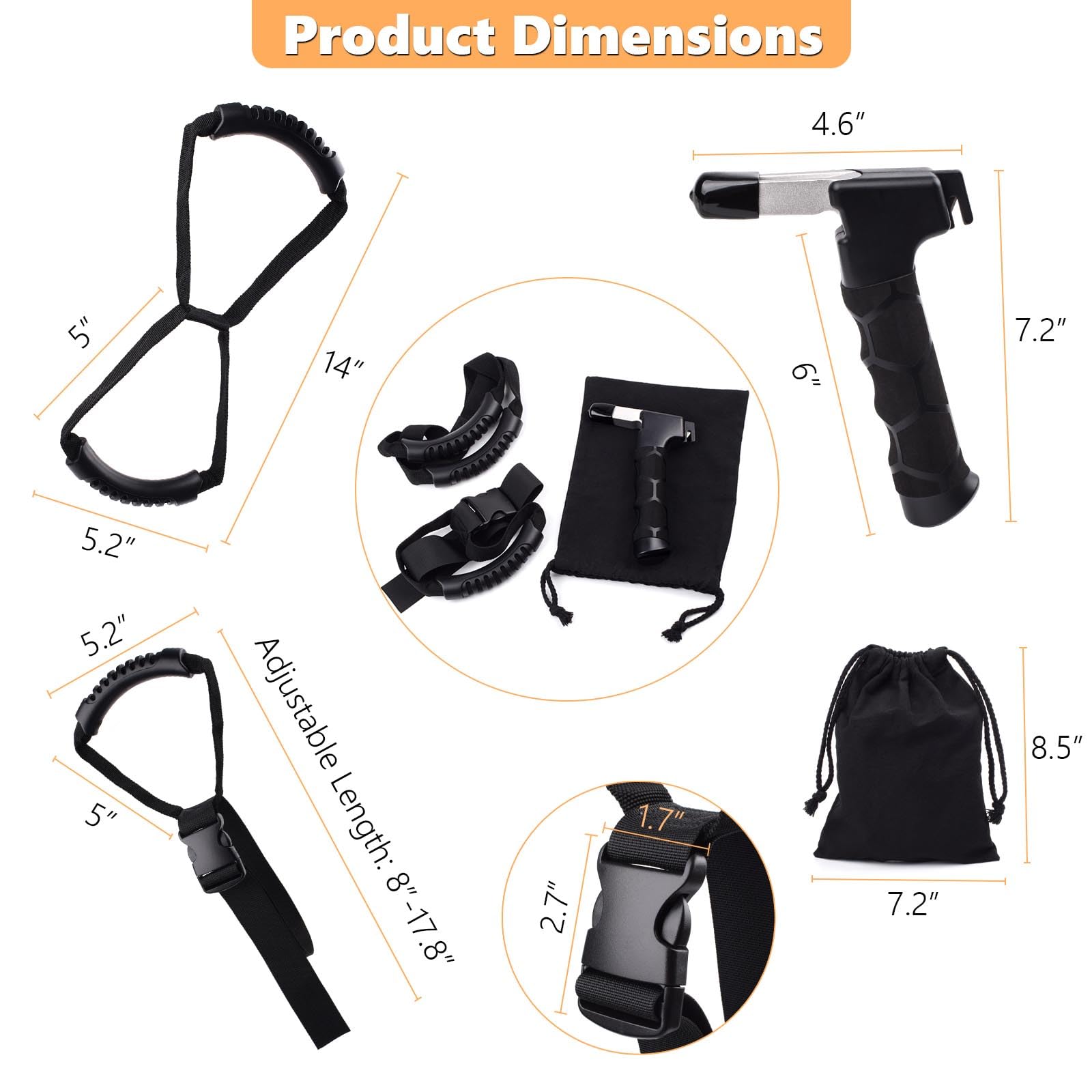 3pcs Mobility Independence Kit: Portable Standing Aid,Car Grab Handle Auto Cane,Adjustable Standing Aid Safety Handle,Liberty Lift Assist Suitable for Elderly, Disabled and Pregnant,Convenient Travel — Amazon image 8
