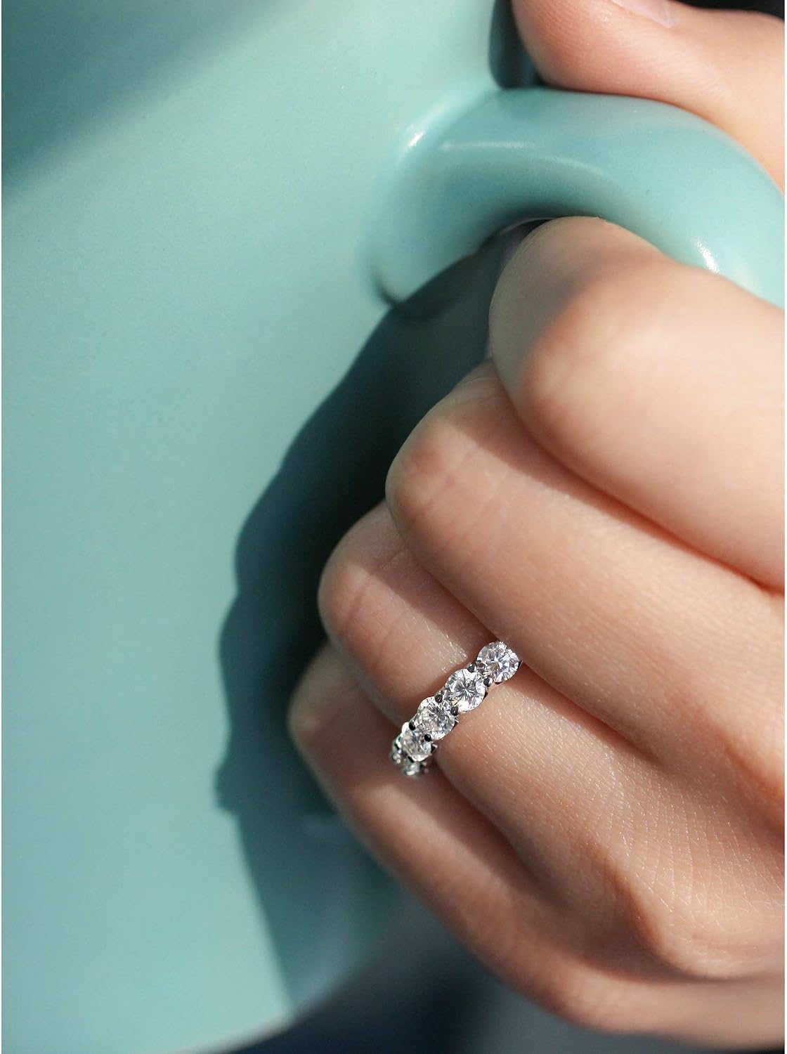Kobelli Moissanite Eternity Ring, Sizes 4 & 4.5