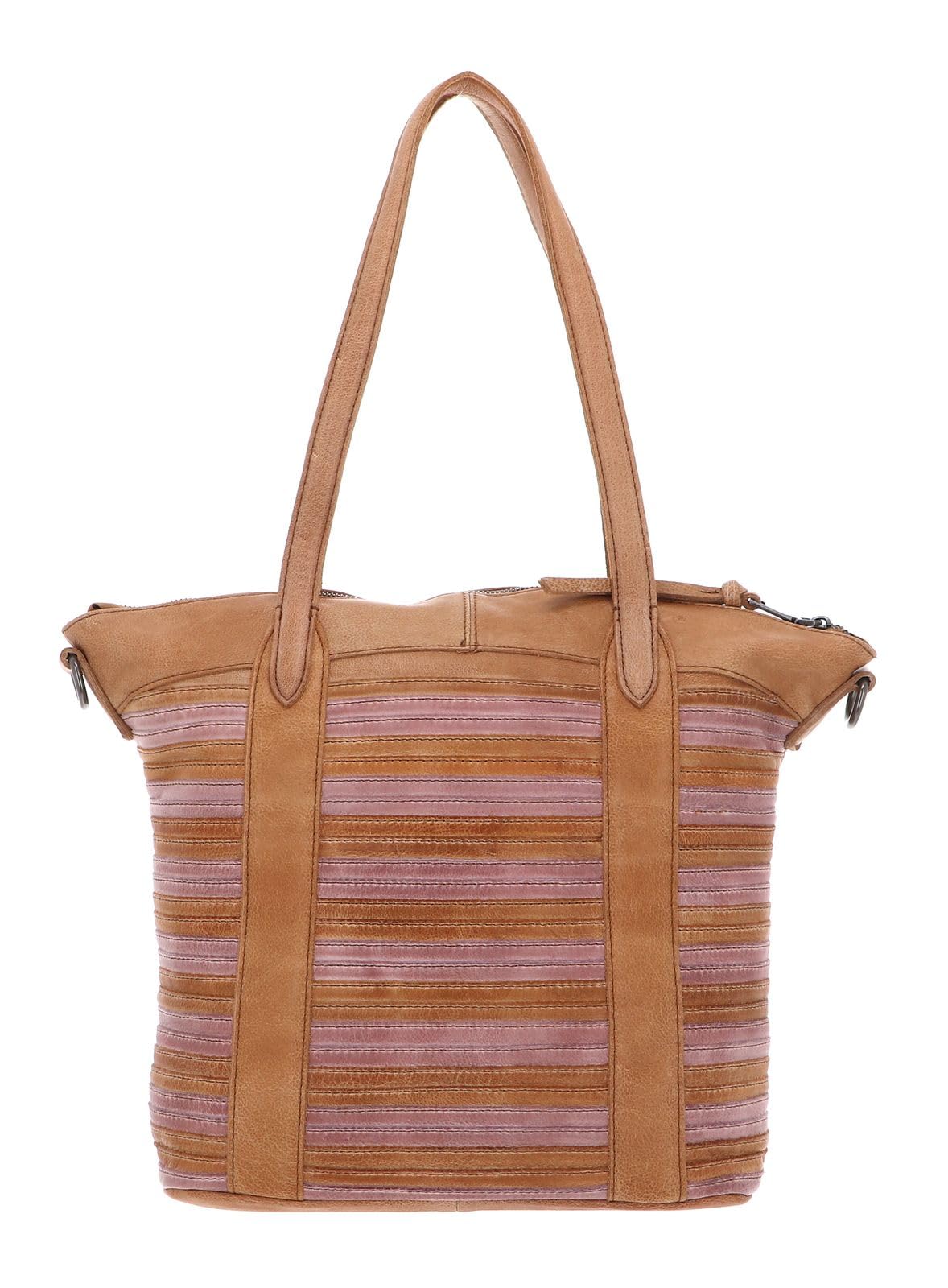FREDsBRUDER Leder Schultertasche Umhängetasche Good Mood Shopper Sand & Rose hellbraun