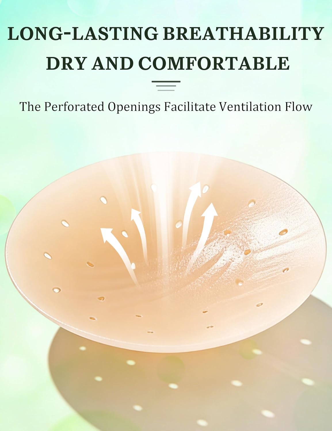 Rosefly Nipple Covers for Women, Micro-Perforated Breathable & Round Silicone Pasties, AB Adhesive