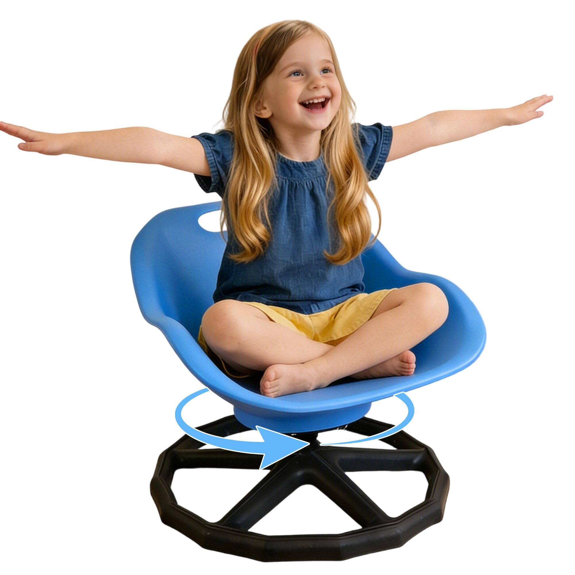 Spinning Chair for Autistic Kids, Sensory Swivel Seat with Backrest, Age 3+