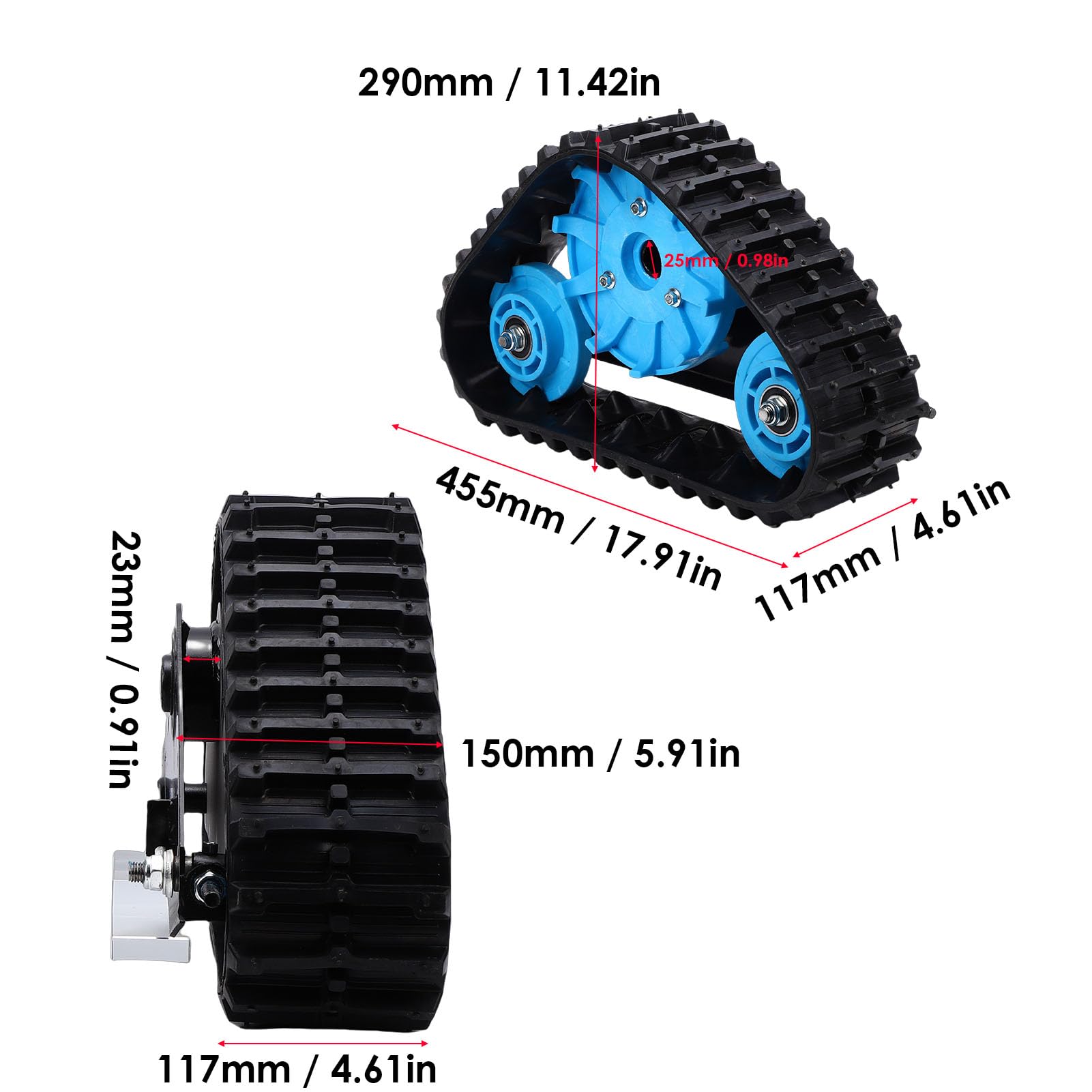 ATV Śnieżne Gąsienice Stop Metalu ABS
