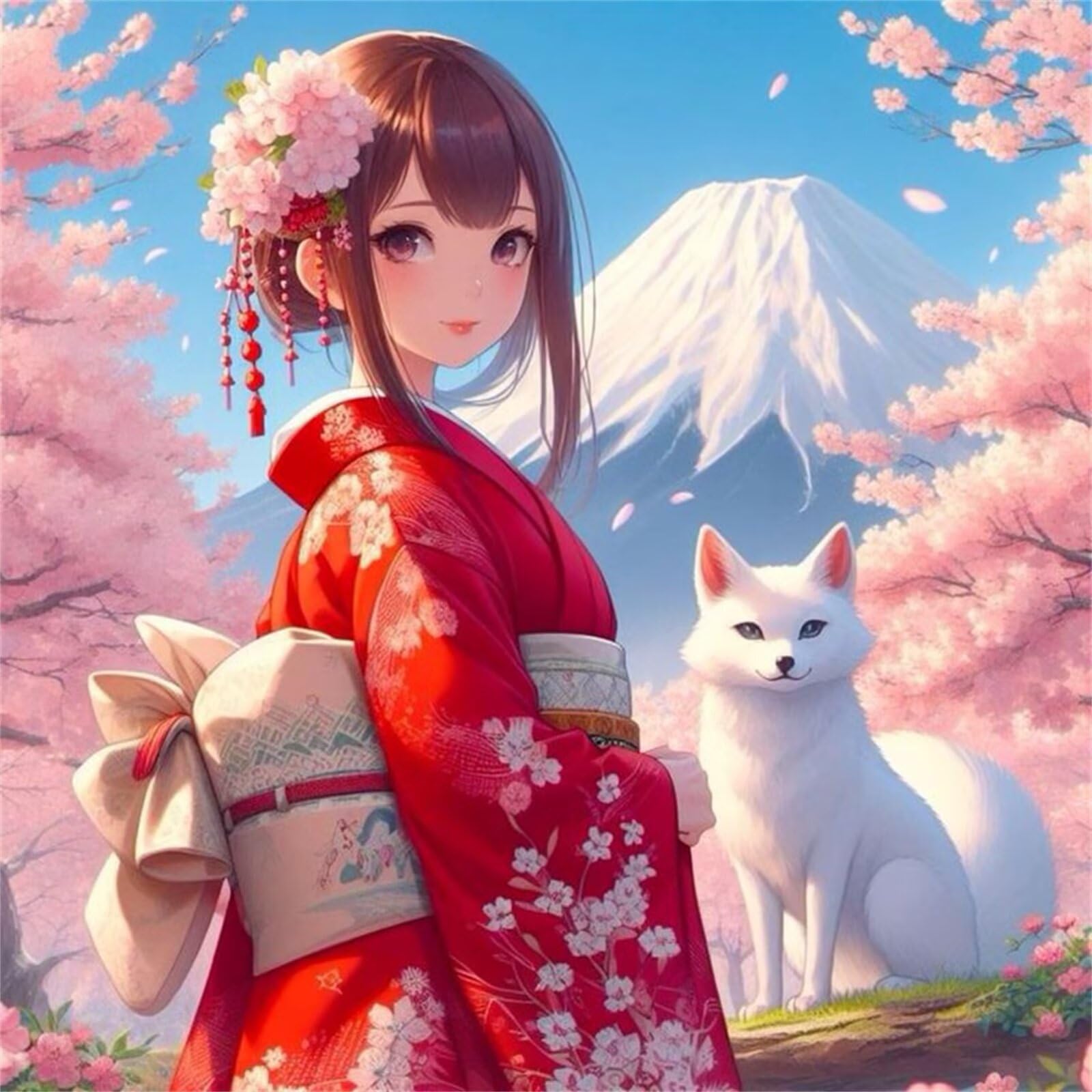 Puzzle 1000 Pezzi per Adulti,Ragazza giapponese animale DIY Puzzles Arte | puzzle adulti e famiglie | Giochi Educativi Regali
