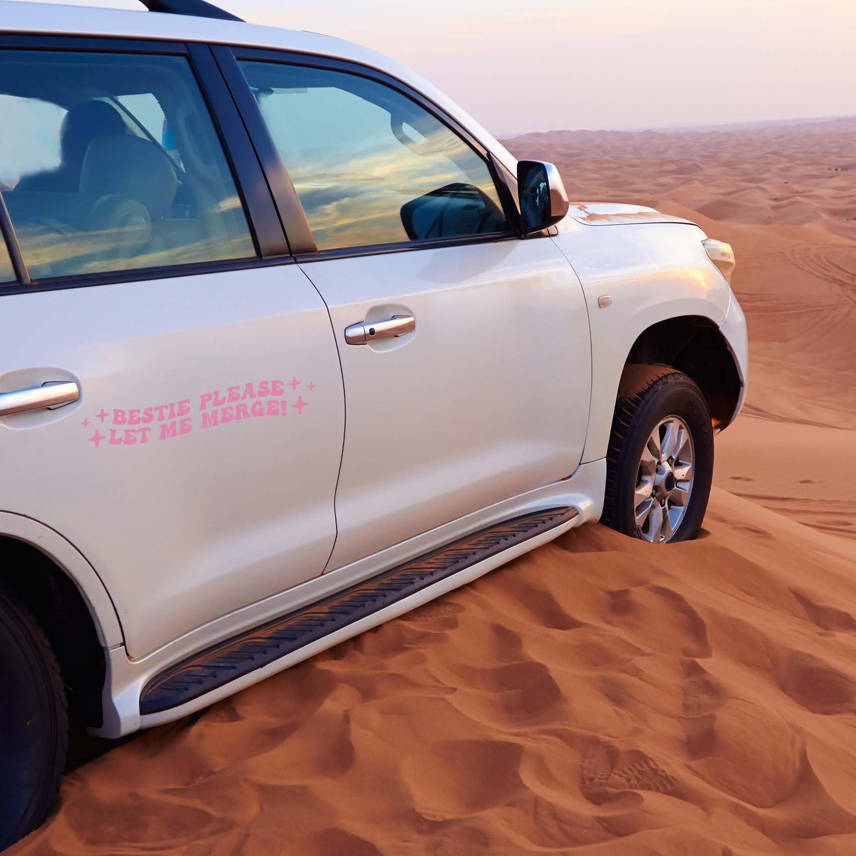 Funny "Bestie Please Let Me Merge" Bumper Sticker - 2 Size Car Decals For Women