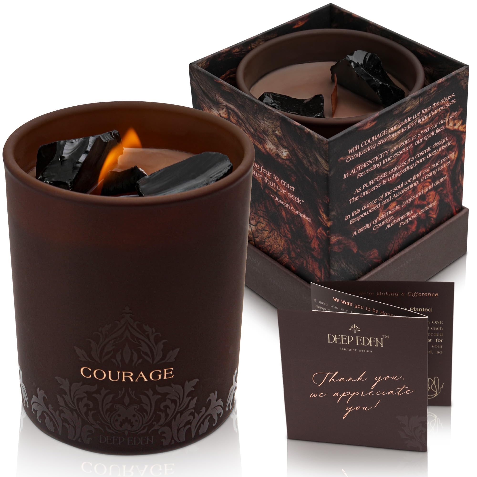 Forest Mahogany Scented Crystal Candle by Deep Eden