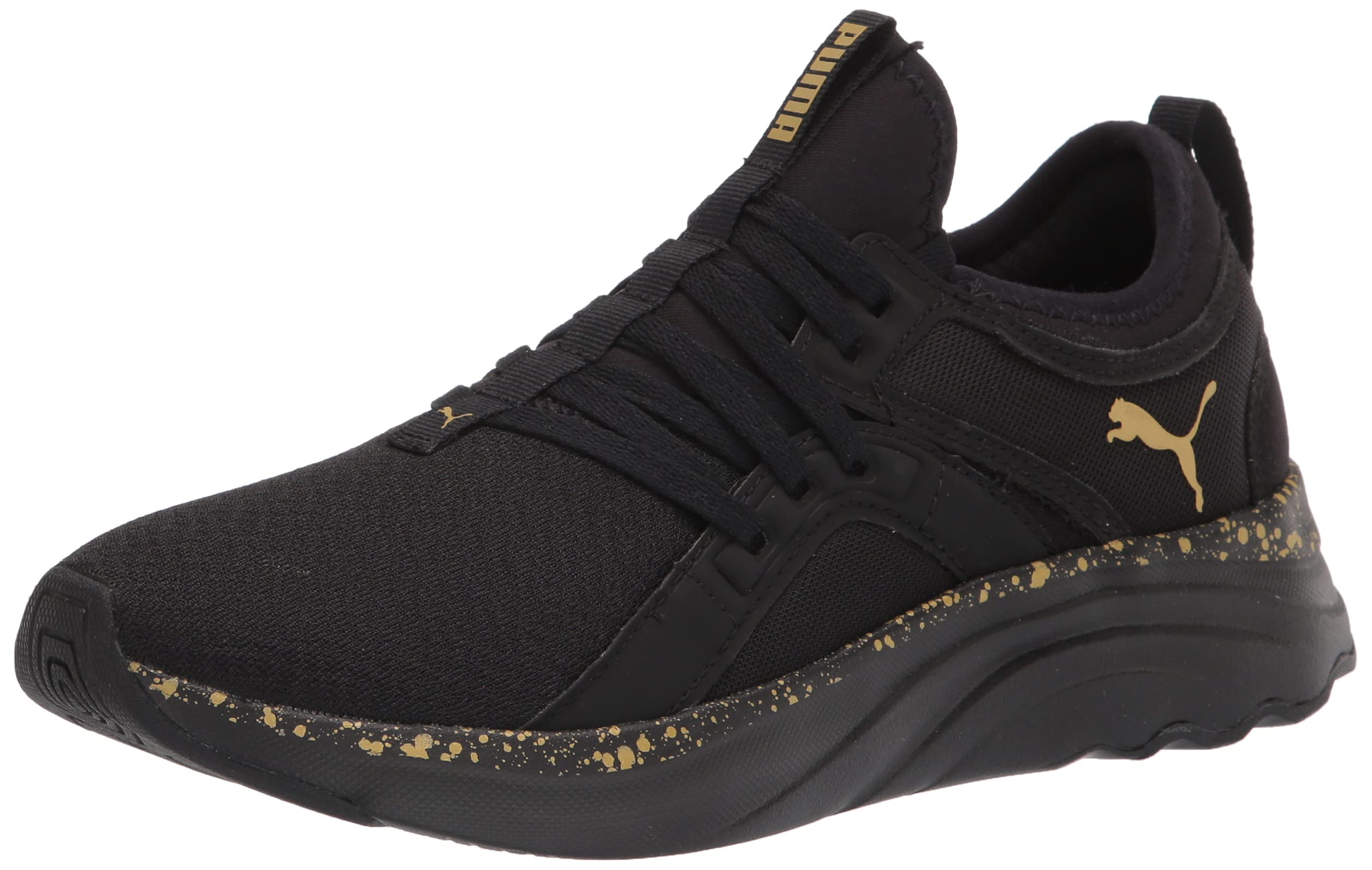 Women's Softride Sophia Running Shoe, Shimmer Black-team Gold, 8.5