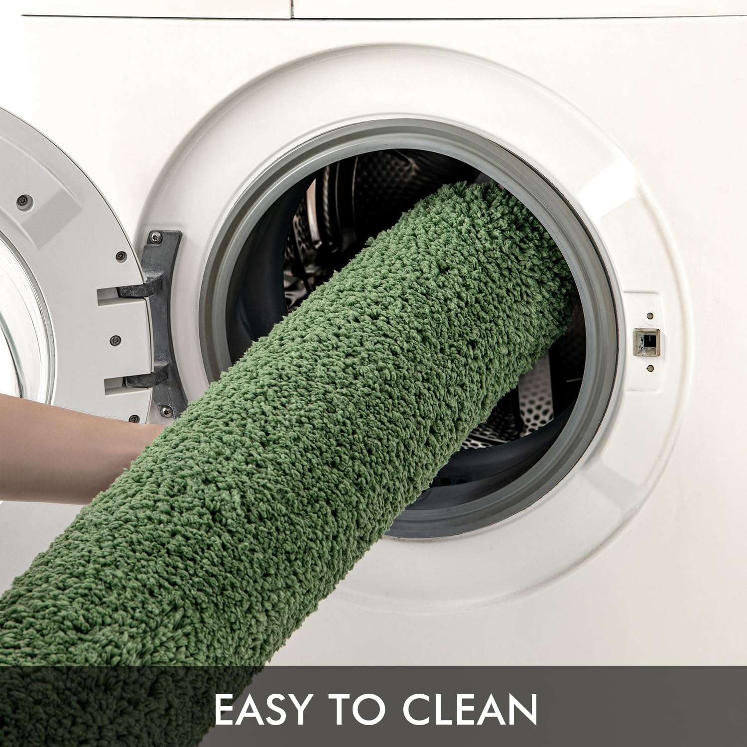 MIULEE Tapis Salle de Bain 1 Pièce Absorbant Antidérapant en Haute Hygroscopicité Fourrure Tapis d'Entrée pour la Douche Super Doux pour Chambre à Coucher Entrée de Cuisine 70x120CM Vert Matcha
